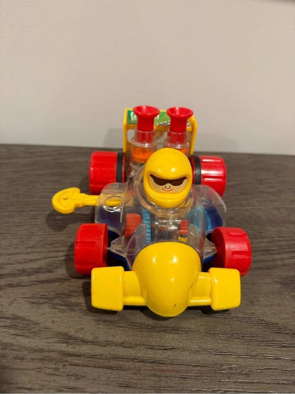 Vintage Fun Years Grand Prix Wind-up Race Car Toy Moving Gears/Clockworks W KEY